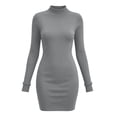 thumbnail image 3 of Vmberlty Women's Bodycon Dresses Soft Solid Color Crew Neck Long Sleeve Slim Fit Casual Fashion Long Dresses for Daily Wear, 3 of 7