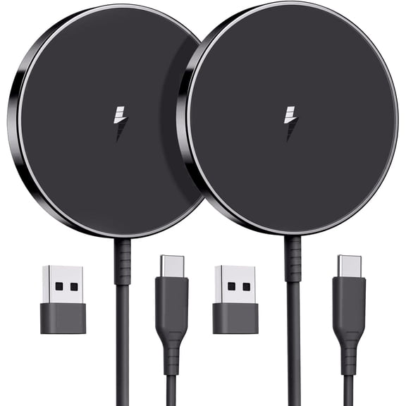 Wtuhu 2 Pack Magnetic Wireless Charger, 15W Fast Wireless Charging Pad Compatible with iPhone 17 Pro Max/17 Pro/17 Air/17/16/15/14/13/12 Series and AirPods 3/2/Pro 2/Pro