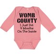 thumbnail image 3 of Inktastic Womb County I Just Did 9 Months on the Inside Boys or Girls Long Sleeve Baby Bodysuit, 3 of 5