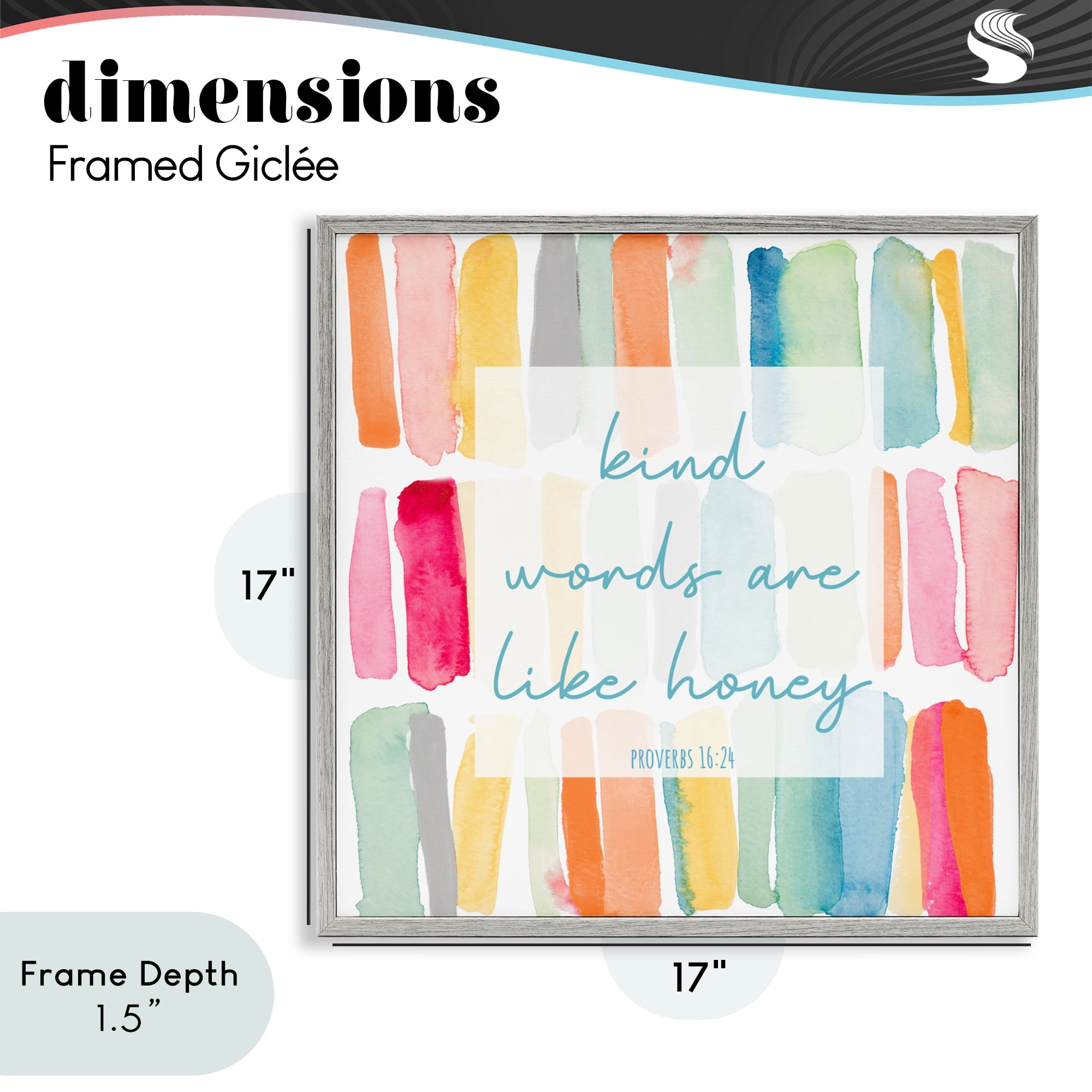 Stupell Industries Kind Words Are Like Honey Gray Framed Giclee Art, design by Lanie Loreth