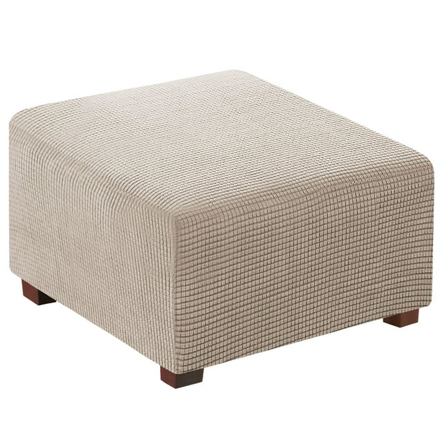 Flamingo P Housse Extensible pour Ottoman Carré Housses de Protection pour Meubles Tabouret de Rangement Pliant Protecteur de Meubles Housse Douce avec Fond Élastique - Sable