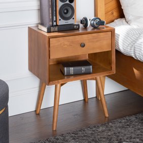 Mid Century Modern Side Table Nightstand Cabinet With Splayed Legs