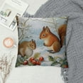 thumbnail image 2 of COMIO  Pillow Cover Throw Pillow Case Christmas Decorations Winter Squirrel Bird Home Decor for Sofa Livingroom Couch, 2 of 5