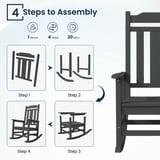 SERWALL Outdoor Rocking Chair Set of 2, HDPE Patio Rocking Chair, Heavy ...