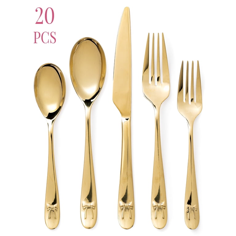 Paris Hilton 20-Piece Gold Stainless Steel Flatware Set photo 2
