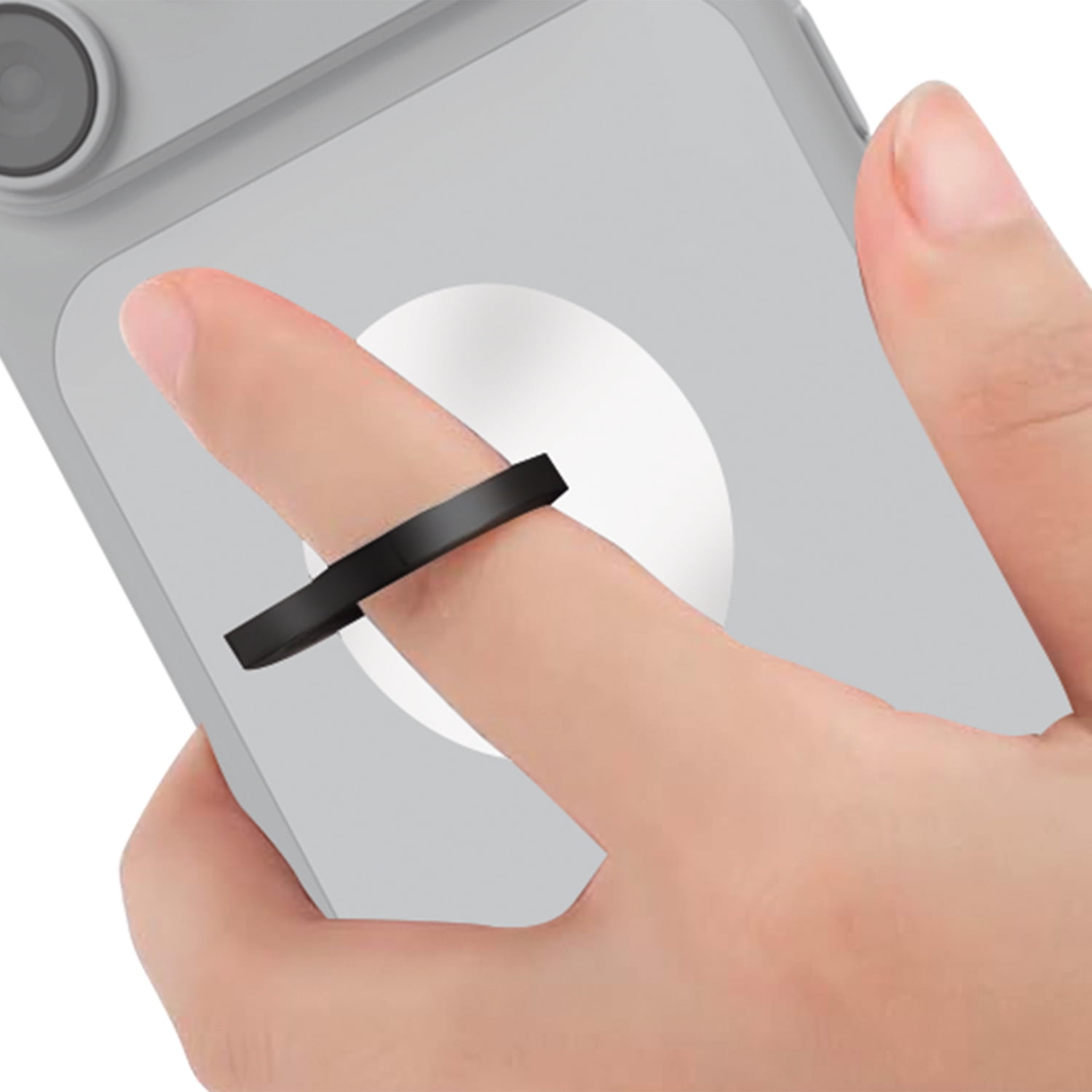 XYST 360° Rotation Phone Ring Holder Grip with Transparent Base (Black) XYS-RH20BK