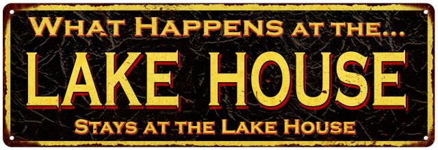 8x10 Sign What Happens Here Stays Here House Home Garage vtg Made in the USA 