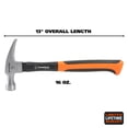 thumbnail image 2 of GreatNeck Straight Claw Steel Hammer with Fiberglass Handle, 16 oz, 2 of 10