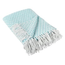 DII Mini Diamond Cotton 50x60-Inch Throw Blanket, Aqua