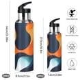 thumbnail image 2 of Yayeee 20oz Insulated Water Bottle Double Wall Stainless Steel with Flip Straw Lid, Green Abstract Wavy, 2 of 7