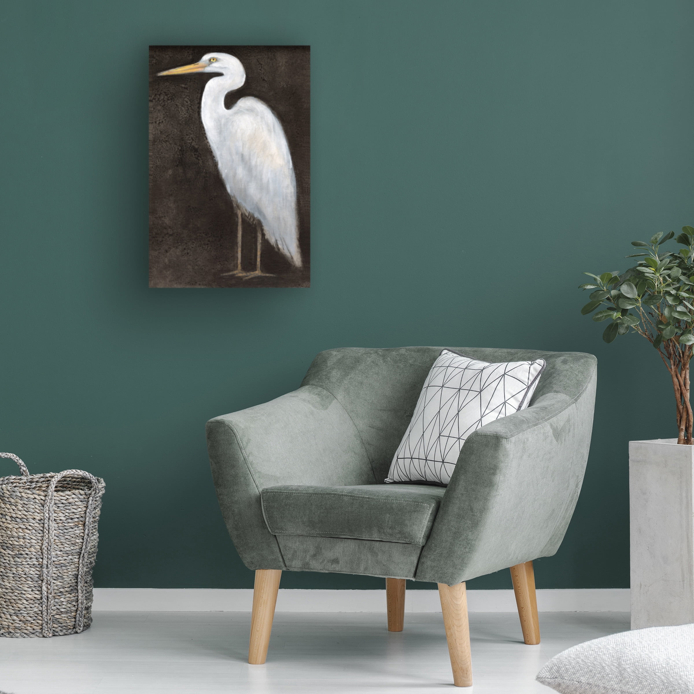 Tim O'Toole 'White Heron Portrait II' Canvas Art