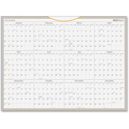 - At-A-Glance WallMates Dry Erase, Self-Adhesive Yearly Wall Planner
