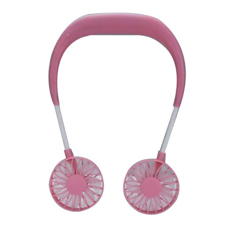

ABIDE USB Rechargeable with Dual Head Fan Hand Free Wearable Neckband Fan for Camping