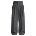 thumbnail image 6 of FGVCTG Mens Pleated Dress Pants, Classic Fit Stretch Waist Loose Lightweight Trousers Straight Casual Work Dress Slacks with Belt Loop Dark Gray M, 6 of 8
