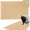thumbnail image 1 of GFDYREE Non-Slip Padded Mesh Kitty Litter Mat Trapping Tray for Cats and Kittens (Beige, Small), 1 of 7