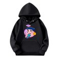 thumbnail image 4 of Moonsky Sudadera con capucha y cordón HUNTRX, estampado de grupo de chicas coreanas, jersey corto, suave y cómodo, top de manga larga para primavera y otoño. Negro 110, 4 of 4