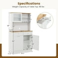 thumbnail image 3 of Gymax Double Tilt Out Trash Cabinet w/ Hutch Kitchen Pantry Storage Cabinet White, 3 of 10