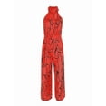 thumbnail image 2 of Combinaisons Habillées pour Femmes Soirée Invitée de Mariage Grande Taille Sans Manches Combinaisons Pantalon Grand Long Rouge TG, 2 of 5