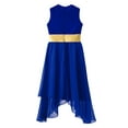 thumbnail image 4 of TiaoBug Robe de Danse Color Block pour Filles Enfants Robe d'Église Tunique Lituricale Métallique Sans Manches Robe de Culte Bleu Royal 16, 4 of 5