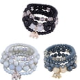 thumbnail image 1 of JINLUO 1-3-6Sets Boho Bohemian Beaded Bracelets Stackable Stretch Bracelets for Women, Adjustable Handmade Multilayer Multicolor Summer Beach Layered Elephant Dangle Bracelets Jewelry Holiday Gift, 1 of 10