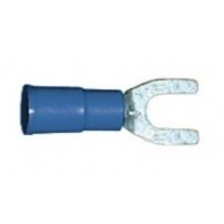 Sta Lok Terminals - 3M lok Vinyl Insulated Brazed Seam #10 Size Fork Terminal 16-14 Gauge (Blue) - 100 Pieces, Forked spade type terminals for screw down connections By Scotch