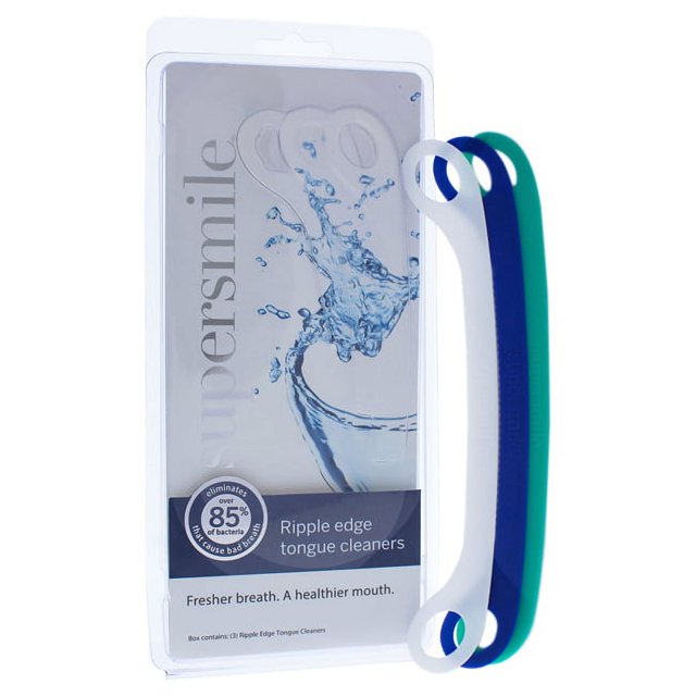 Limpiador de lengua de borde de ondulación por supersmile para unisex - 3 pc limpiador Supersmile Supersmile