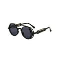 thumbnail image 2 of Lunettes de Soleil Rétro Unisexes Style Punk Monture Ronde Couleur Jambes Creuses Printemps V3D5, 2 of 6