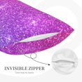 thumbnail image 5 of Naloa Pink Purple Glitter Pillowcase, Throw Pillowcase, Wrinkle-Free, Stain-Resistant with Hidden Zipper for Bedroom Sofa - 14"x20", 5 of 9