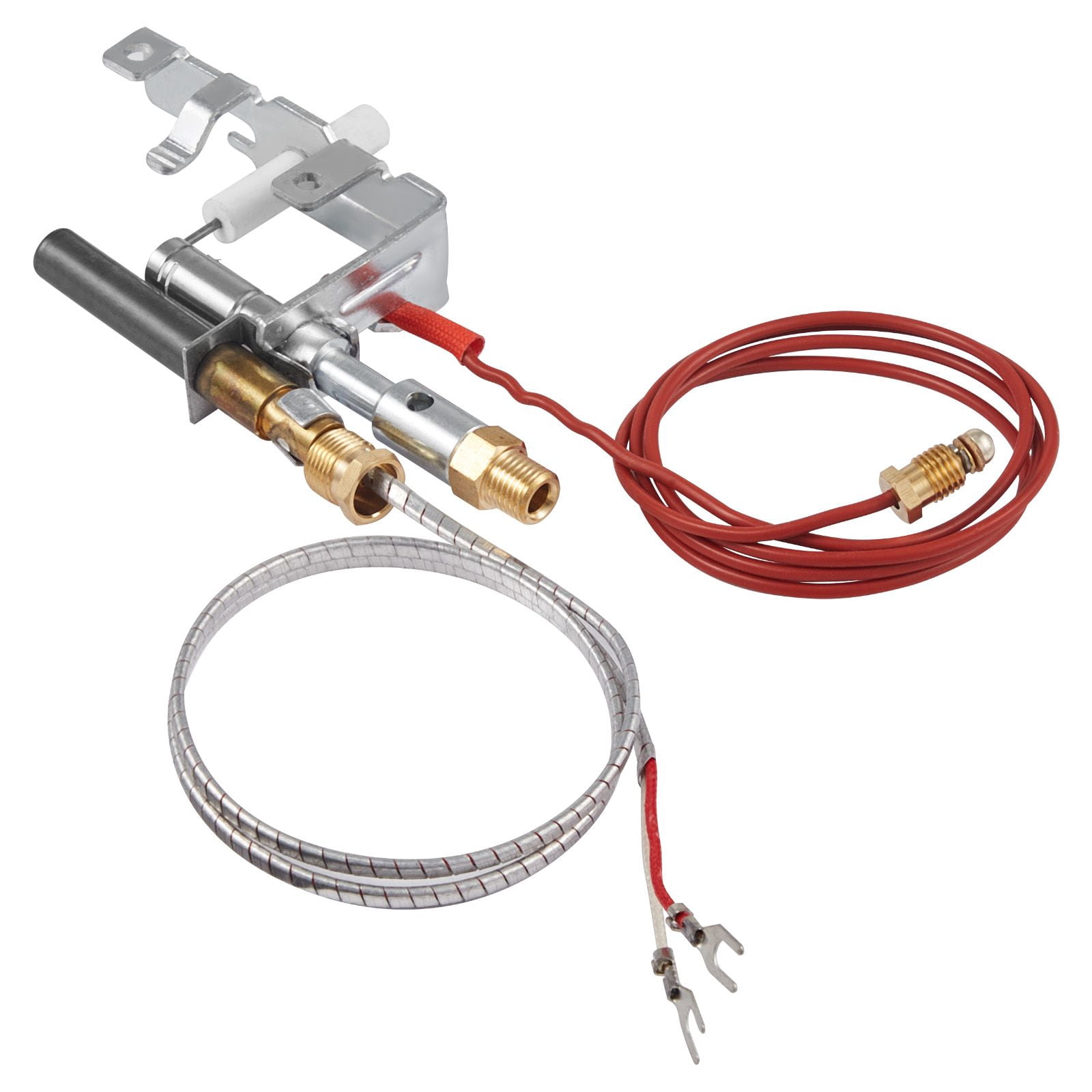 Gas Fireplace Pilot Ignition Assembly, 31in Thermocouple + 20in Thermopile, OEM Replacement Flame Monitoring for Gas Fireplace Liquefied Gas Heating