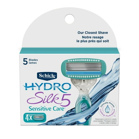 Schick Hydro Silk 5 Sensitive Women's Razor Blade Refills, 4 (Best Razor Blades For Women)