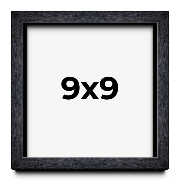 9x9 Shadow Box Frame Black | 1 Inches Deep Real Wood Farmhouse Shadowbox Display Frame | UV