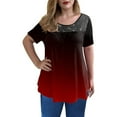 thumbnail image 4 of Casual Summer Tee Shirts for Women Floral Lace Crewneck Short Sleeve Work Office Blouses Loose Basic Tunic Tee Tops, 4 of 6