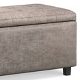 thumbnail image 5 of Cosmopolitan 34 inch Wide Storage Ottoman in Distressed Grey Taupe Vegan Leather, 5 of 12