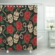 thumbnail image 1 of ABPHQTO Cortina de ducha de poliéster con diseño de calaveras de azúcar mexicana, flor rosa, corazón, espina, 152x180 cm ABPHQTO PKNMT60x72Shower-3260, 1 of 2
