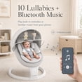 thumbnail image 5 of TouHeart Electric Baby Swing for Infants, 5 Speeds, 5 Vibration Levels, Bluetooth, Remote, 10 Lullabies, Gray, 5 of 12