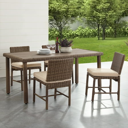 Outdoor Dining Set 5 Piece Wicker Patio Table & Chairs - Weather Resistant Furniture Set
