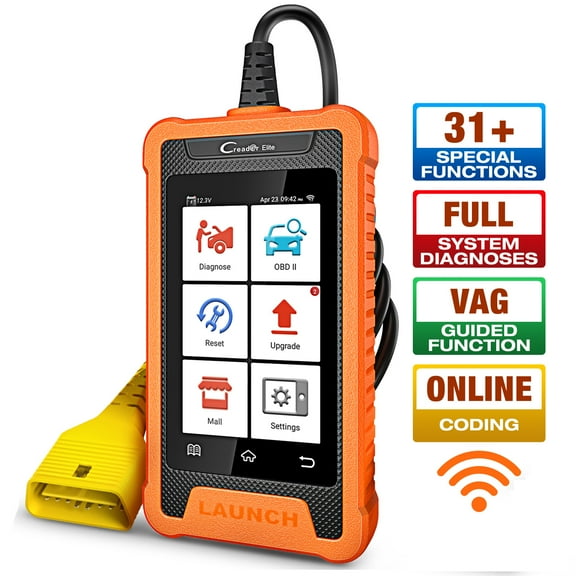 LAUNCH Creader Elite for Audi Car Diagnostic Scanner Code Reader with Full-System,Bi-Directional Control,Online Coding,Auto VIN,31  Services