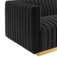 thumbnail image 6 of Modway Conjure Channel Tufted Performance Velvet 4-Piece Sectional in Gold Black, 6 of 10
