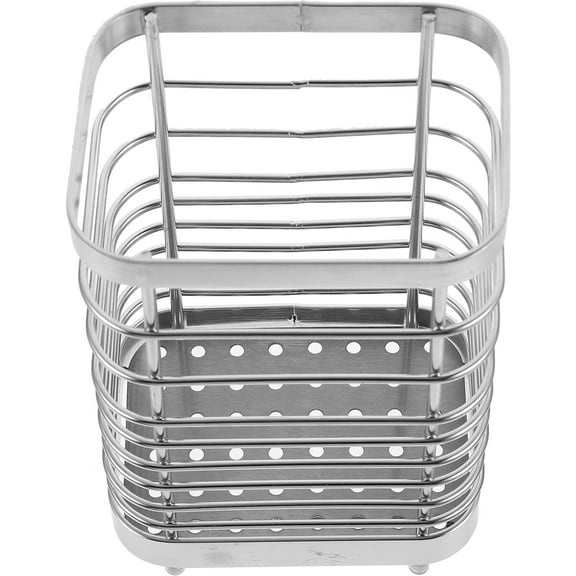 SEWCHICS Stainless Steel Kitchen Utensil Holder with Draining Holes, Compact and Sturdy Design for Countertop Organization