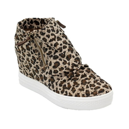 Not Rated Women's Arabelle Leopard Wedge Sneakers