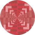 thumbnail image 1 of Ahgly Company Tapis d'Intérieur Ronds Transitionnels Rouges Lavables à la Machine, 6 Pieds Rond, 1 of 7