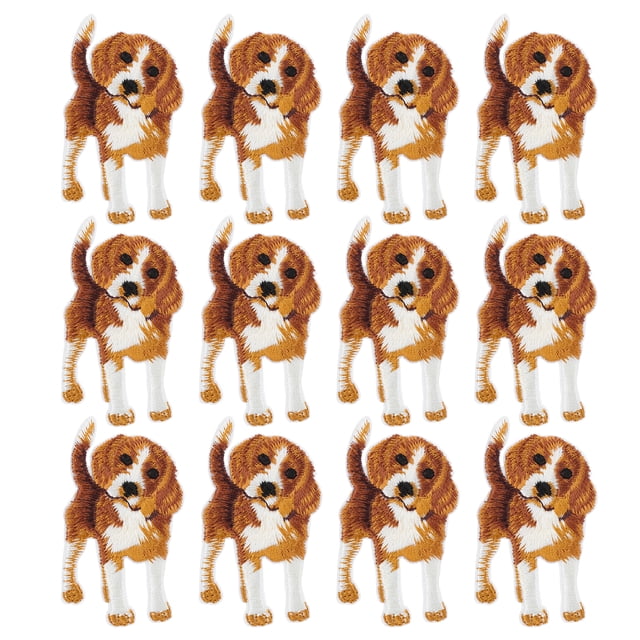 12 pegatinas de tela bordadas con motivo de perro para planchar, parches para ropa, mochilas y accesorios.