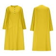 thumbnail image 7 of Casual Dresses for Women Plus Size Buttons Solid Long Sleeve Cotton and Linen Loose Double Sided Pocket Dress, 7 of 7