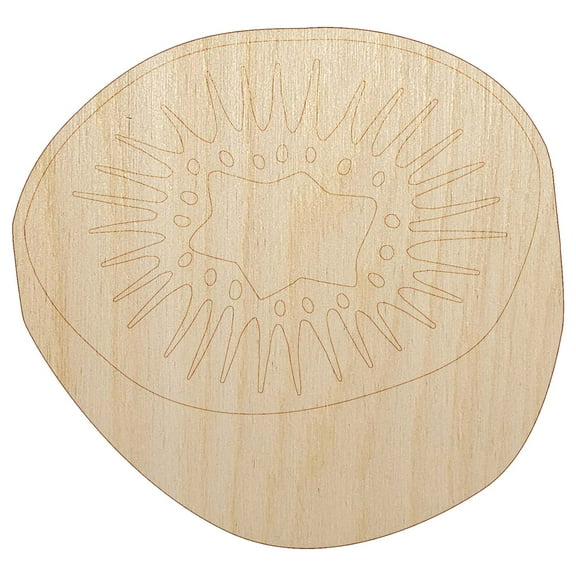 Kiwi Fruit Drawing Wood Shape Unfinished Piece Cutout Craft DIY Projects - 4.70 Inch Size - 1/8 Inch Thick