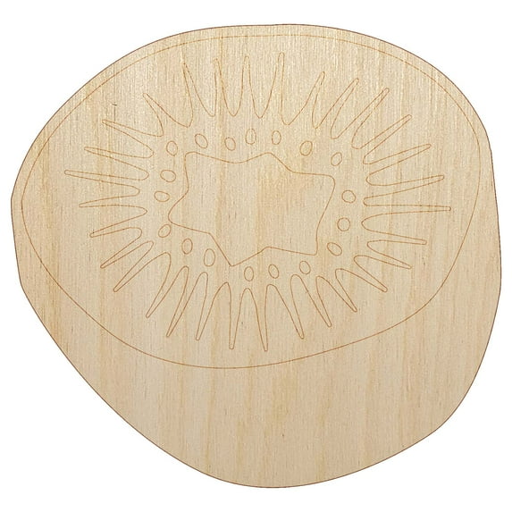 Kiwi Fruit Drawing Wood Shape Unfinished Piece Cutout Craft DIY Projects - 4.70 Inch Size - 1/8 Inch Thick