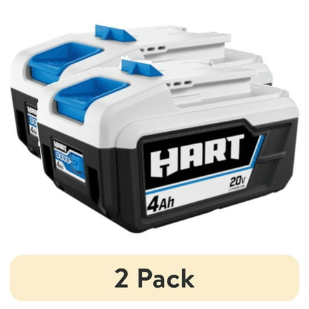 (2 pack) HART 2-Pack 20 Volts 4.0Ah Lithium-Ion Batteries (Charger Not Included)