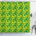 thumbnail image 1 of Tropical Shower Curtain, Exotic Plants Illustration with Coconut Fruits Hanging on a Tree, Fabric Bathroom Set with Hooks, 69W X 75L Inches Long, Yellow Green and Caramel, by Ambesonne, 1 of 3