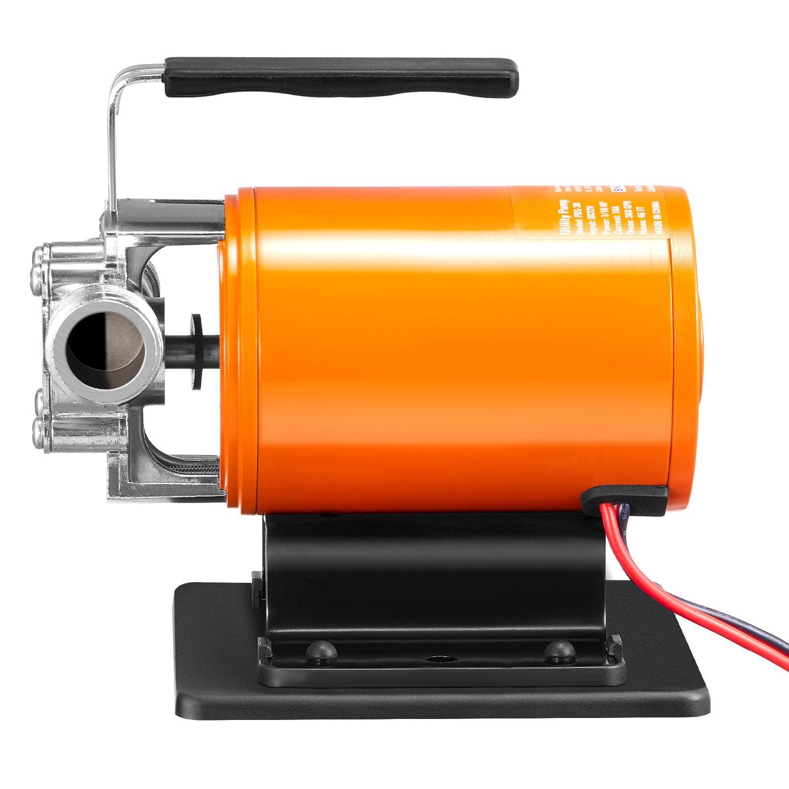 12V DC Water Transfer Pump 360 GPH 1/10HP, Portable Electric Utility Pump with 6ft Suction Hose, for Garden Rain Barrel Pool Draining