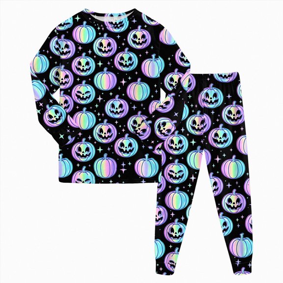 TOWED22 Toddler Boys Girls Halloween Graphic Pajamas Cotton Cute Funny Print Pjs for Boy Jammies Little Kids Cute Graphic Sleepwear Clothes Sets