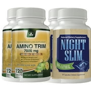 Amino Trim 3-in-1 Fat Burner and Night Slim- Weight Loss (2 bottles each)